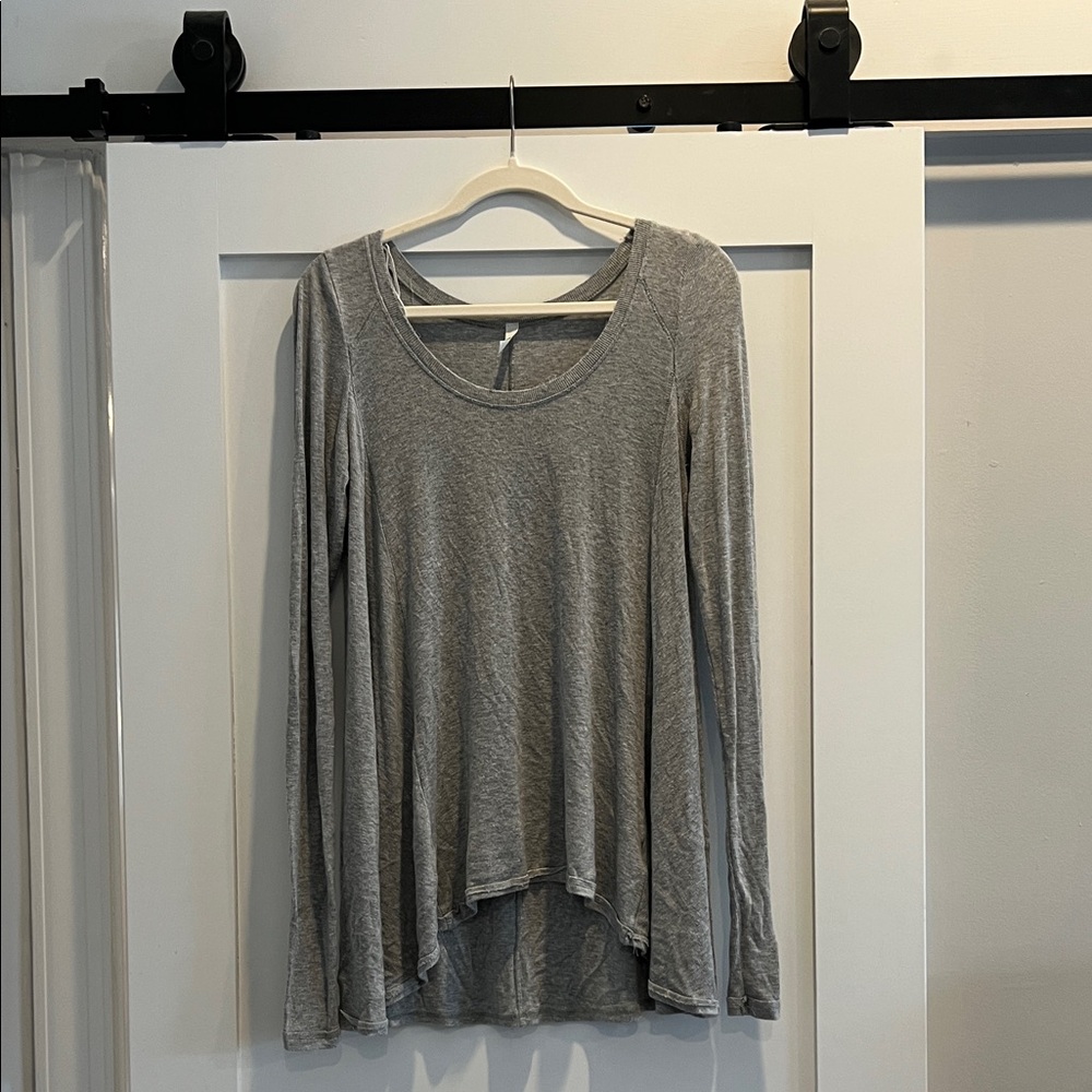 Free People Heather Gray Long Sleeve Top